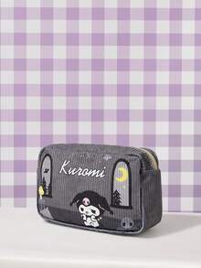 HELLO KITTY AND FRIENDS | SHEIN Tas Kosmetik Motif Kartun, Dompet Kosmetik Resleting Portabel untuk Perjalanan & Penggunaan Sehari-hari - Grey - View 1