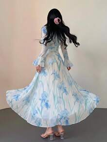 Feyla 女士优雅印花连衣裙 - 彩色 - 查看 3