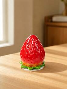 Zazumi Creative Simulation Strawberry Toothpick Box - Home Use - Kitchen/Living Room Desktop High-Ambition Toothpick Holder Storage Canister - Cute Table Decoration Item - Gift For Moving Into A New Home - Soft and cute strawberry toothpick jar - View 4
