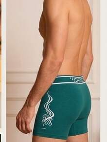 6 Pieces/Package And Comfortable Boxer Shorts With Lettering Print For Men - Multicolor D - View 2