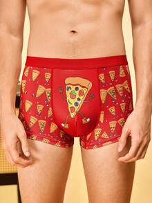 Notgurli Bóxer tipo brief para hombre con estampado divertido de pizza - Multicolor - Ver 3