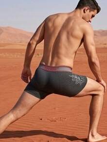 6 Pieces/Package And Comfortable Boxer Shorts With Lettering Print For Men - Multicolor C - View 2