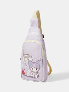 HELLO KITTY AND FRIENDS | SHEIN Tas Dada Motif Kaleng Minuman Ungu, Tas Selempang Kasual dengan Tali Bahu yang Dapat Diatur, Ringan dan Serbaguna - Purple - View 6