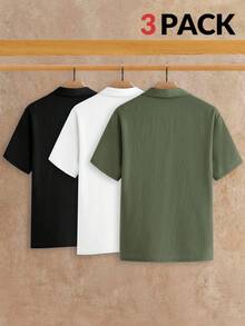 HIMLAND 3件組男士極簡冰絲觸感短袖 Polo 衫，夏季款 - 彩色 - 查看 2