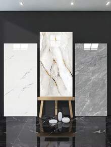 10/20/50 PCS Marble Pattern Self Adhesive Wall Stickers Faux Natural Stone PVC Foam Waterproof Moisture Proof Easy Clean Cuttable Peel Stick Wall Decals For Bathroom Living Room Kitchen Bedroom Home Renovation Decor - multicolor - View 8