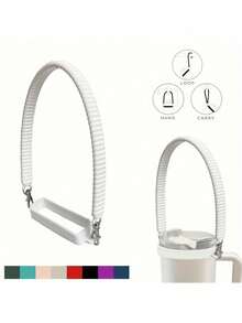 1 Pack Universal Durable Soft Silicone Non Slip Lightweight Water Bottle Carrier Strap Cup Holder Tumbler Accessory For Travel Outdoor Sports Gym Camping Hiking - A - View 12