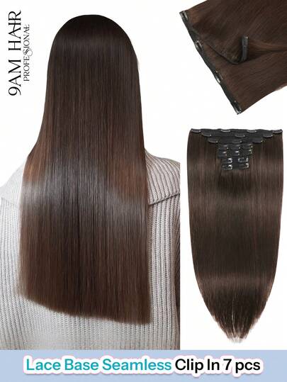 7Pcs 120G Clip In Human Hair Extensions 20 Clips Double Weft Invisible Clip Ins 2# Dark Brown 14-22 Inch Premium Real Human Hair Soft Thick Texture Anti-Shedding Great Choice For Thin Hair Salon Styling And Daily Wear For Women & Girls