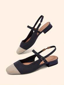 CUCCOO BASICS Women's Mary Jane Flat Shoes With Ribbon Strap, Comfortable Square Toe - Grey apricot - View 5