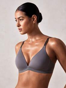 Veilyse 5pcs/Set Women's V-Neck Comfortable Wireless Soft Cup Solid Color Bras - Multicolor - View 7
