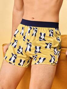 Notgurli Men's Colorblock Cartoon Print Casual Daily Boxer Briefs - Multicolor - View 1