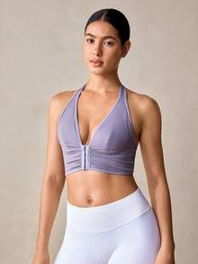 Veilyse 1 buah Bra Tanpa Kawat & Tanpa Bantalan dengan Penutup Depan Nyaman untuk Wanita - Grey - View 6