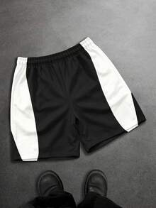 Manfinity EMRG Men's Drawstring Waist Letter Print Casual Daily Shorts - Multicolor - View 3