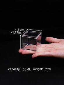 10/20 Packs Clear Lidded Acrylic Display Boxes - Square Clear Cube Containers, Ideal For Candies, Home & Office Decor, Parties, Wedding Favors, Valentine's Day Events And Multi-Purpose Storage, Gift Boxes, Jewelry And Mor - Multicolor - View 5