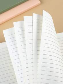 1 pieza Cuaderno con tapa dura de piel sintética de alta calidad en color Morandi, de 160 páginas, diario o cuaderno sencillo, tamaño A5 para reuniones y vuelta al colegio - Multicolor - Ver 8