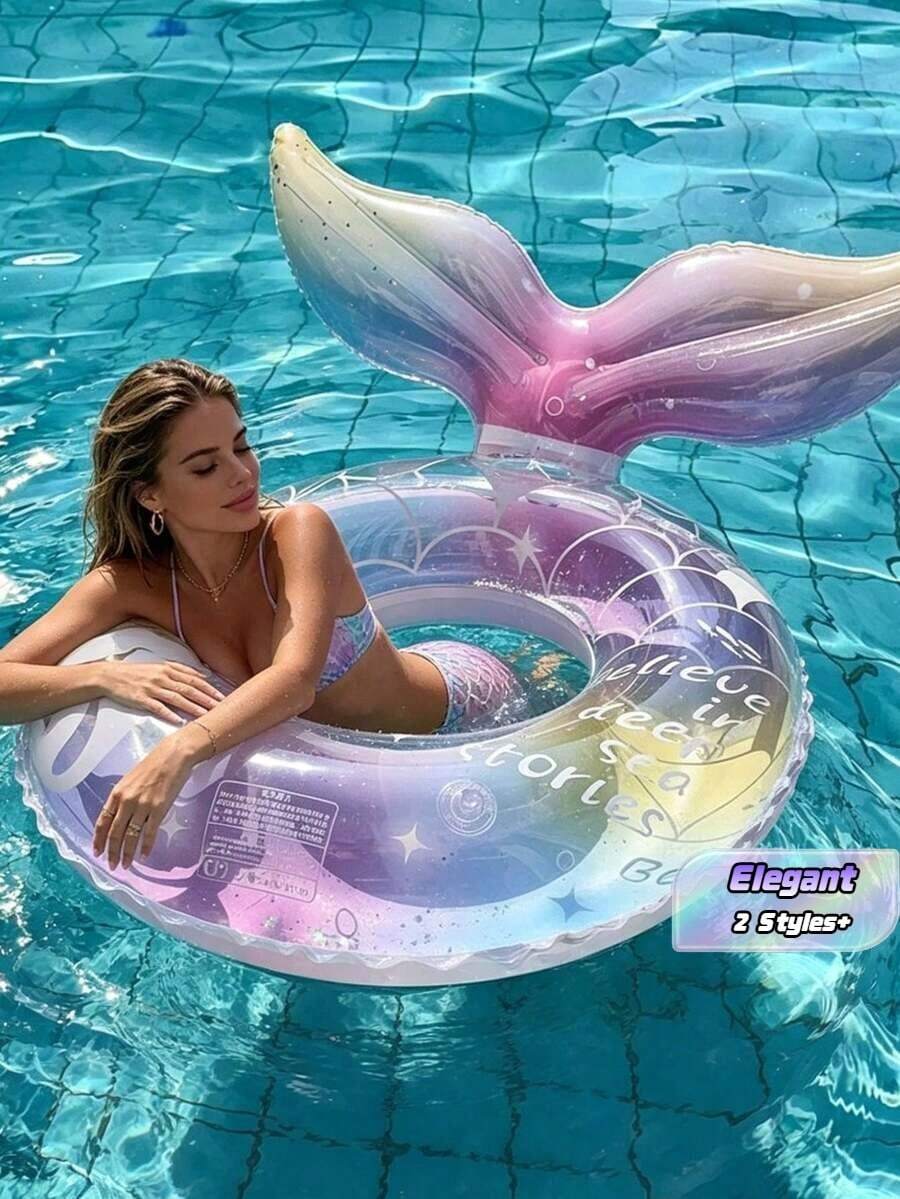 美人魚腋下游泳圈 透明加厚亮片浮力圈 - 多款 - 查看 1