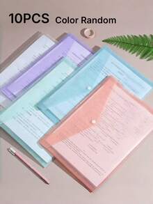10入 A4 壓扣式文件夾－莫蘭迪色系，塑膠文件夾，PP材質，適用於學校與辦公室使用 - 10PCS - 查看 8