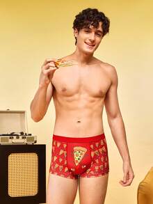 Notgurli Bóxer tipo brief para hombre con estampado divertido de pizza - Multicolor - Ver 6