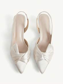 CUCCOO CHICEST Pointed Kink High-Heeled Shoes, Slip-On High-Heeled Sandals, Simple And Elegant Apricot High Heels - Apricot - View 2