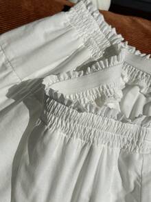 Comfortcana Plus Size Cotton White Cake Mini Skirt Vacation Summer Cute Kawaii Formal Fancy Elegant - White - View 4