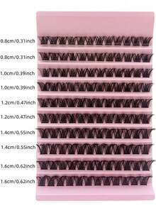 120片裝 8-16mm 自然纖維感 D捲度 蓬鬆豐盈 個別簇裝假睫毛 DIY 睫毛接長 可重複使用 易貼合 適合日常派對妝容禮物 - C - 查看 2