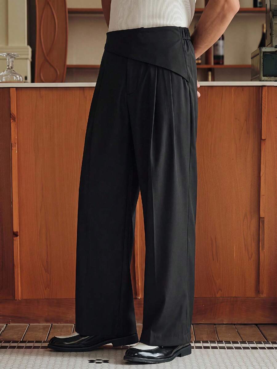 SWAVVY Men's Fashion Versatile Commuter Suit Pants - Black - View 1