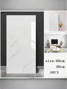 10/20/50 PCS Marble Pattern Self Adhesive Wall Stickers Faux Natural Stone PVC Foam Waterproof Moisture Proof Easy Clean Cuttable Peel Stick Wall Decals For Bathroom Living Room Kitchen Bedroom Home Renovation Decor - multicolor - View 14