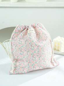 [Tas Motif Bunga Menawan] Tas Serut Motif Bunga Cerah 1 buah - Kantong Hadiah & Penyimpanan Kain Menawan dengan Motif, Sempurna untuk Perhiasan, Kosmetik, Perlengkapan Perjalanan & Pengorganisasian Rumah - MultiWarna - View 9