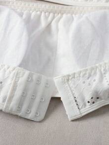 Girlism Teen Girl Teen Girls Bras And Bralettes, Spring/Summer New White Solid Color Knitted Texture Minimalist Comfortable With Padding Soft Skin-Friendly Bandeau Underwear, Suitable For All Seasons, Back To School - White - View 7