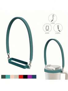 1 Pack Universal Durable Soft Silicone Non Slip Lightweight Water Bottle Carrier Strap Cup Holder Tumbler Accessory For Travel Outdoor Sports Gym Camping Hiking - A - View 10