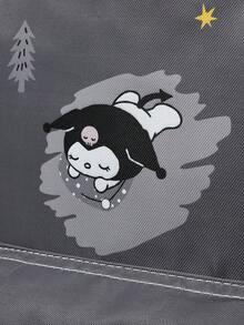 HELLO KITTY AND FRIENDS | SHEIN 灰色夜色主題印花背包，多口袋可調節肩帶背包 - 灰色 - 查看 5