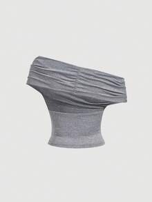 SHEIN MOD 2件組 3種穿法女款休閒純色修身上衣，C - 淺灰色 - 查看 12