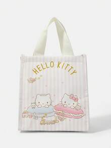 HELLO KITTY AND FRIENDS | SHEIN 粉色格紋印花午餐袋，可愛角色印花保溫食物袋 - 卡通-3 - 查看 2