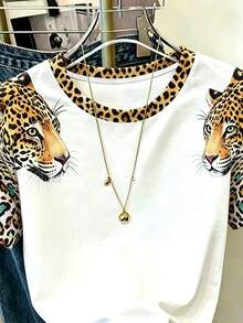 Resyla 女款 T-shirt 女裝街頭風上衣 街頭風格 印花短袖 T-shirt 可愛夏季上衣 - 彩色 - 查看 4