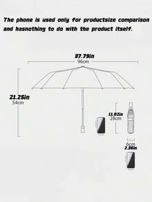 1PC Lightweight Folding Umbrella - Compact Travel Umbrella Automatic Open Close Windproof Umbrellas With 8 Strong Ribs - Multicolor - View 3