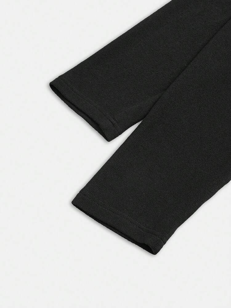 GlowEve CURVE Plus Size Knit Solid Color Cardigan With Front Buttons, Striped Slim Fit Camisole With Drawstring Decor, Elegant Casual Commute Daily Outing Long Pants - Black - View 6