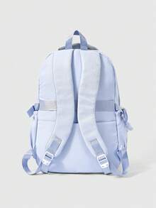 ROMWE Kawaii Blue Multi-Pocket Transparent Layer Display Backpack. - Blue - View 4