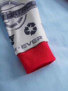 SHEIN | PAW Patrol 2件套少女卡通小狗印花圆领长袖上衣和裤子休闲睡衣套装 - 彩色 - 查看 7