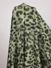 SHEIN Swim 夏季新款豹紋網紗長款優雅波希米亞風性感休閒細肩帶罩衫洋裝，女款復活節度假鄉村假期海灘綠色 - 軍綠色 - 查看 6