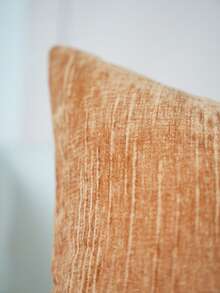 Cirelle 1 buah/2 buah Sarung Bantal Lempar Chenille Bertekstur Vertikal untuk Semua Musim, Sarung Bantal Persegi Bergaris Warna Solid, Dekorasi Minimalis Netral Gaya Rumah Pertanian Boho untuk Sofa, Kamar Tidur, Jendela Teluk, Homestay, Isian Bantal Tidak Termasuk - Jeruk - View 4