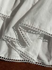 Comfortcana Plus Size Cotton White Cake Mini Skirt Vacation Summer Cute Kawaii Formal Fancy Elegant - White - View 3