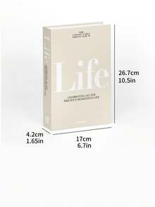 1SET 2PCS Decorative Book Set Hideaway Storage Box Flip Top Hollow Design For Coffee Table Shelf Mantel Photo Keepsake Remote Organizer Gift - Beige-white - View 6