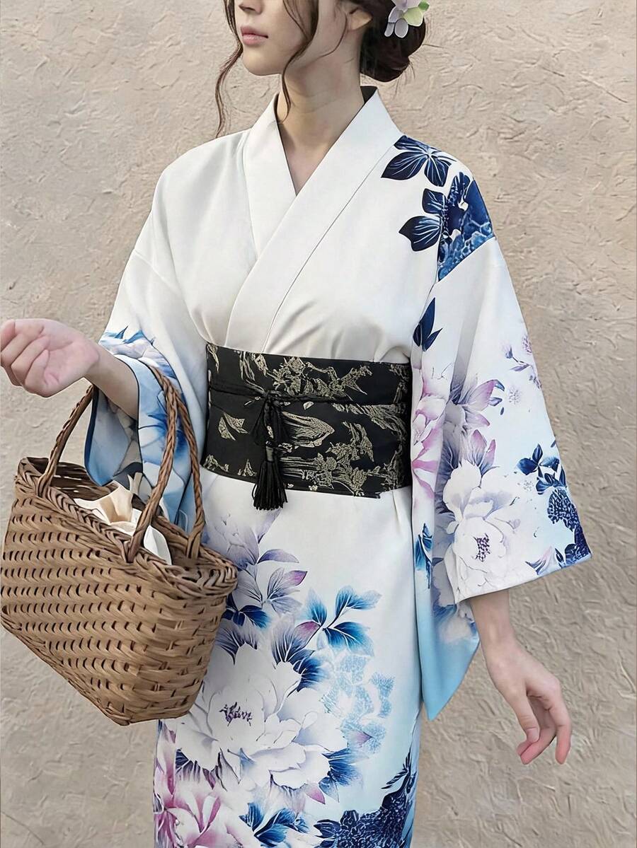 Irokai 女款花卉印花休閒日常浴袍 - 彩色 - 查看 1