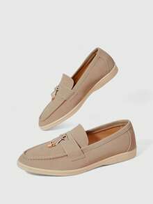 Sleekvia Women's Casual Comfortable Flat Loafers, Versatile For Daily Wear For Christmas Fall Shoes - Light bean paste - View 9