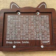 1pc Decoration Sign Piggy Bank DIY Wooden Money Box, Reusable & Writable. Suitable For Coins And Bills Best - brown - View 8