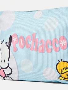 HELLO KITTY AND FRIENDS | SHEIN 1個卡通印花燈芯絨拉鍊化妝包，輕量多功能內襯化妝收納包 - 鴨子 - 查看 5