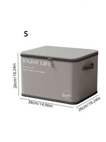 Caja de almacenamiento gris con diseño plegable de tela con cremallera, de gran capacidad para ropa, edredones y mantas, organizador a prueba de polvo para el hogar, solución de ahorro de espacio, portátil y de uso múltiple - Gris - Ver 12