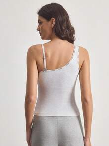 Ocili 1pc Women's Letter Trim Rayon Base Layer Top - Light Grey - View 3