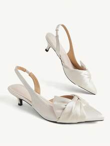 CUCCOO CHICEST Pointed Kink High-Heeled Shoes, Slip-On High-Heeled Sandals, Simple And Elegant Apricot High Heels - Apricot - View 3