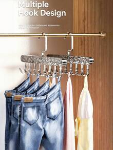1pc Multi-Hook Metal Hanger For Camisoles, Multi-Functional Storage Organizer For Underwear And Tank Tops, Suitable For Home And Dormitory Use. - Multicolor - View 14