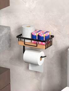 1 PC Space Saving Multifunctional Rustproof Waterproof Sturdy Durable Easy Clean Minimalist Storage Rack Tissue Holder Toilet Organizer Storage Box Set For Bathroom Kitchen Laundry Office Dorm Home Organization Must Have - multicolor - View 6